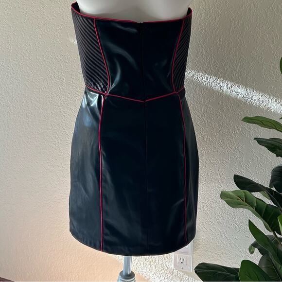 Zara faux leather sweet heart mini dress womens size large - Picture 6 of 10
